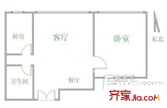 含元景軒戶型圖戶型圖 1室1廳1衛(wèi)1廚
