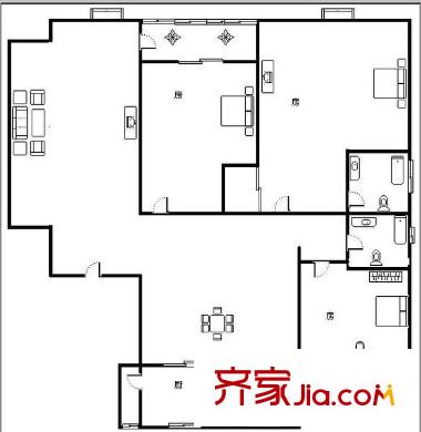 中海湖濱小鎮(zhèn)戶型圖戶型圖 3室2廳2衛(wèi)