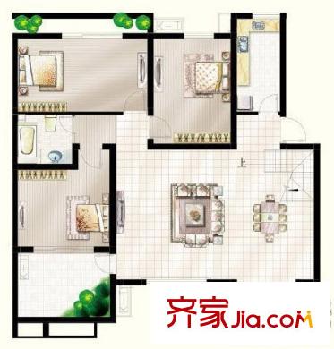 水電小區(qū) 2室 戶型圖