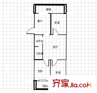 水電小區(qū) 3室 戶型圖