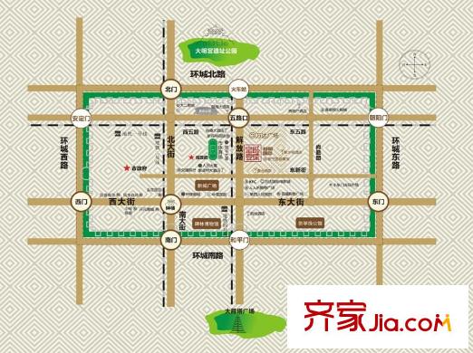 皇城壹平方米交通圖區(qū)位圖