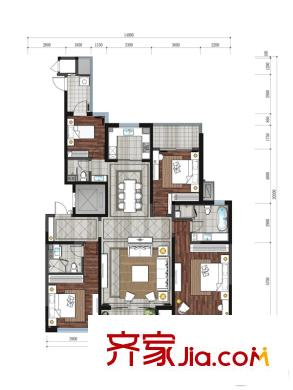 萬科?賽高悅府5、6號樓4室戶型 4室2廳3衛(wèi)1廚
