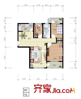 安盛花苑 3室 戶型圖