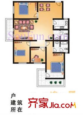 天豪花園戶(hù)型圖4室2廳2衛(wèi)1廚