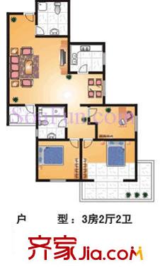 天豪花園戶(hù)型圖3室2廳2衛(wèi)1廚