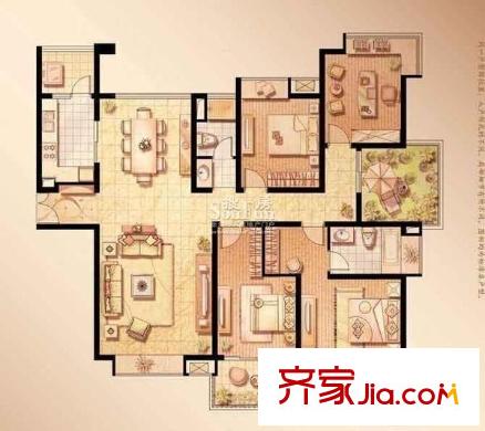 中海湖濱小鎮(zhèn)戶型圖戶型圖 4室2廳2衛(wèi)