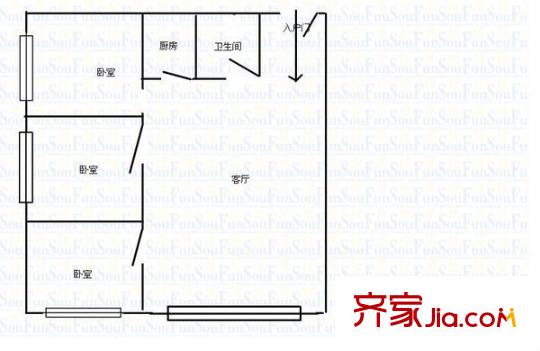 領(lǐng)先時(shí)代廣場(chǎng) 3室 戶型圖