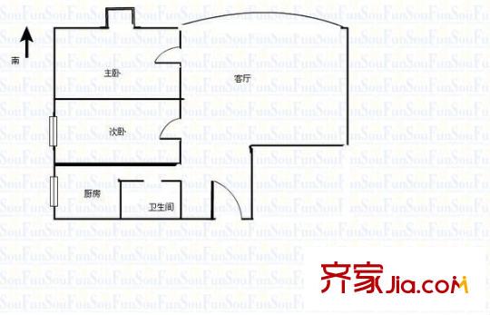 融鑫園小區(qū) 2室 戶型圖