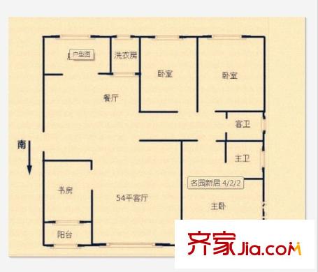 融鑫園小區(qū) 4室 戶型圖