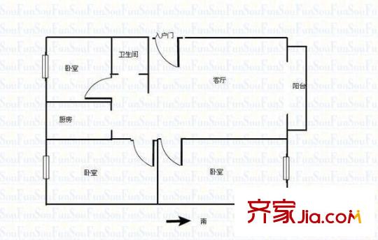 南廣濟(jì)街小區(qū)戶型圖廣濟(jì)街小區(qū) 2室 戶型圖 2室2廳1衛(wèi)1廚