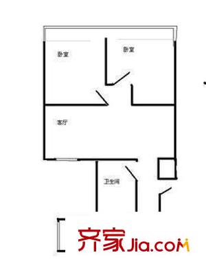 融鑫園小區(qū) 2室 戶(hù)型圖