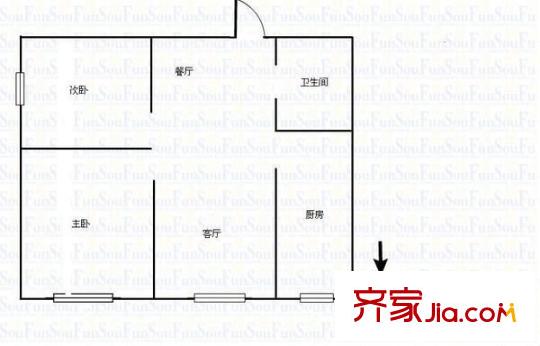 冠誠國際 2室 戶型圖