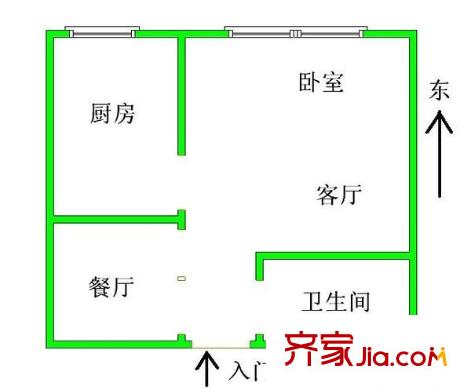 冠誠國際 1室 戶型圖