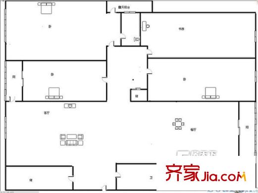 紅葉大廈戶型圖戶型圖 4室2廳2衛(wèi)
