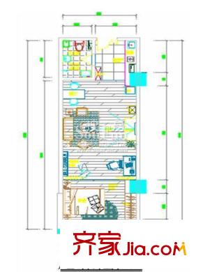 財富中心二期戶型圖B戶型圖 1室1廳1衛(wèi)1廚