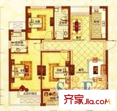 青松公寓 3室 戶型圖