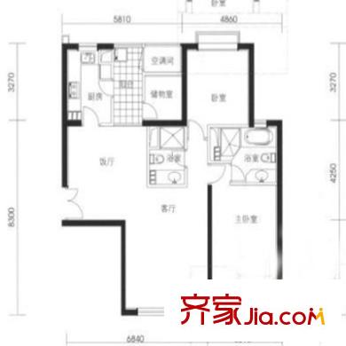青松公寓 2室 戶型圖
