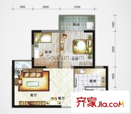 青松公寓 2室 戶型圖