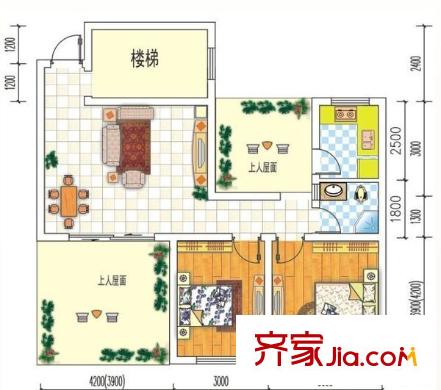 青松小區(qū)2室 戶型圖