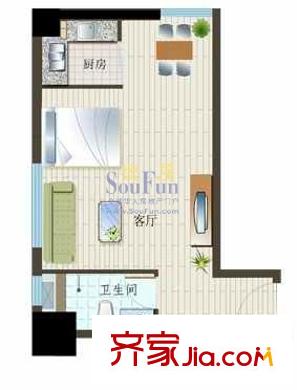 領(lǐng)先時(shí)代廣場(chǎng)戶型圖戶型圖 1室1廳1衛(wèi)1廚
