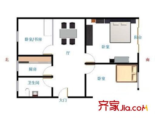 618研究所 3室 戶型圖