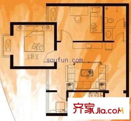 南廣濟(jì)街小區(qū)戶型圖廣濟(jì)街小區(qū) 2室 戶型圖 2室2廳1衛(wèi)1廚