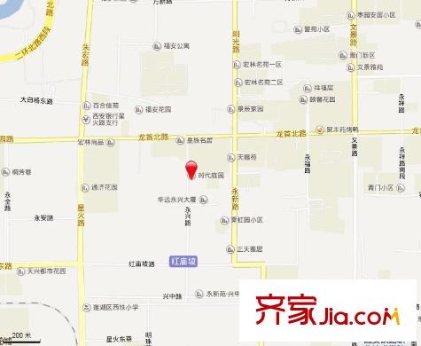 時(shí)代庭園交通圖