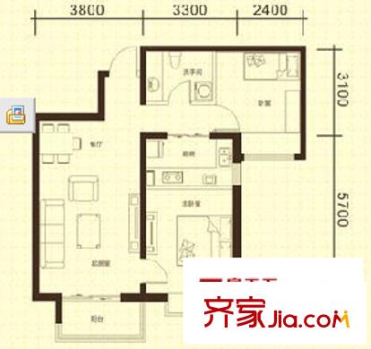 農(nóng)行家屬院 3室 戶型圖