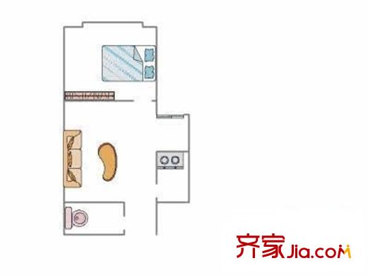 悅城 1室 戶型圖