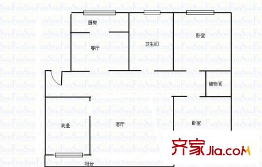 融鑫園小區(qū) 3室 戶型圖