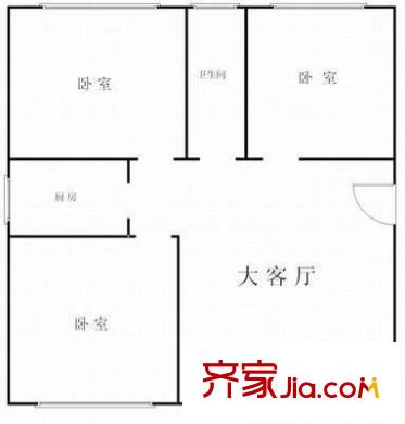 融鑫園小區(qū) 3室 戶(hù)型圖