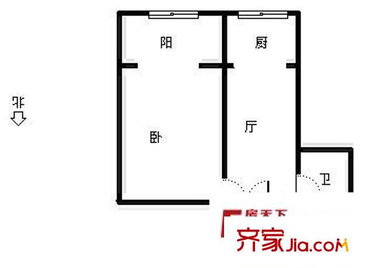 小寨家屬院 1室 戶型圖
