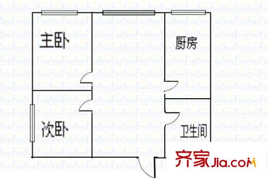 冠誠國際 2室 戶型圖