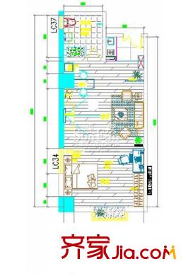 財富中心二期戶型圖A戶型圖 1室1廳1衛(wèi)1廚