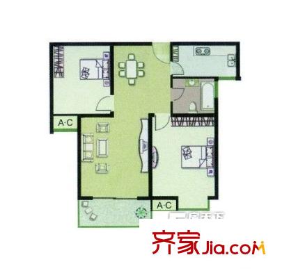 廣電小區(qū) 2室 戶型圖