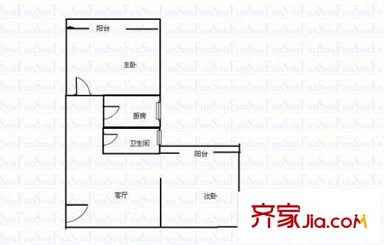 華茂玉龍園 2室 戶型圖