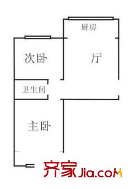 楓葉廣場二期 2室 戶型圖