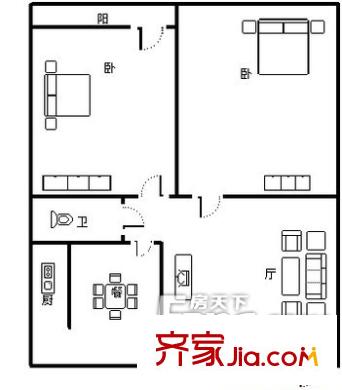  南康小區(qū) 2室 戶型圖