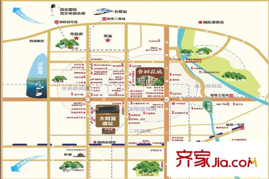 綠地香樹花城交通圖