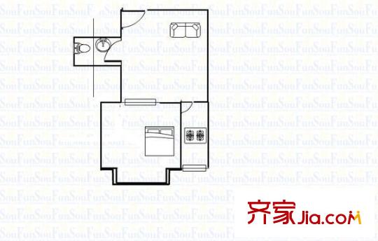 玄武新城 1室 戶(hù)型圖