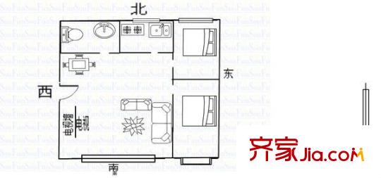 紫薇龍騰新世界 2室 戶型圖 