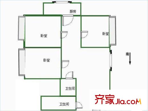 西安 傘塔路體校家屬院 戶型圖