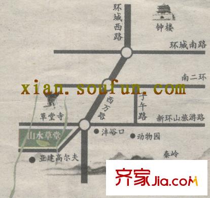 山水草堂交通圖