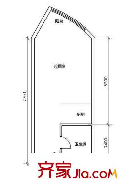 創(chuàng)新商務公寓 戶型圖 1室1廳1衛(wèi) 
