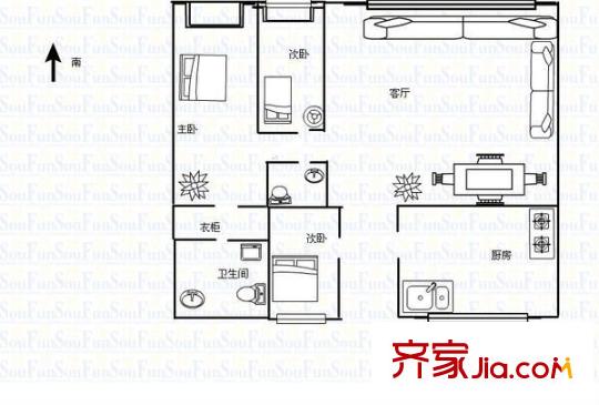 悅城 3室 戶型圖