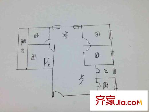 西港雅苑 4室 戶型圖