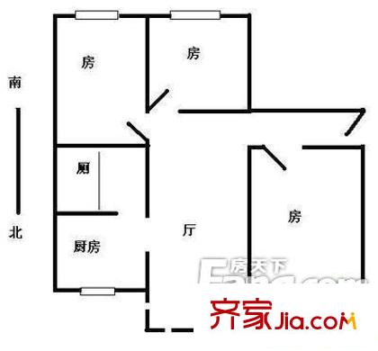 廣電小區(qū) 3室 戶(hù)型圖