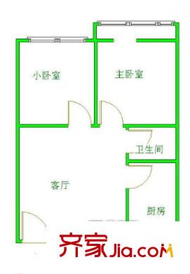 廣電小區(qū) 2室 戶(hù)型圖