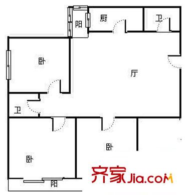 華茂玉龍園 2室 戶型圖