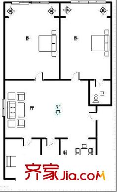 崇德坊小區(qū) 2室 戶型圖